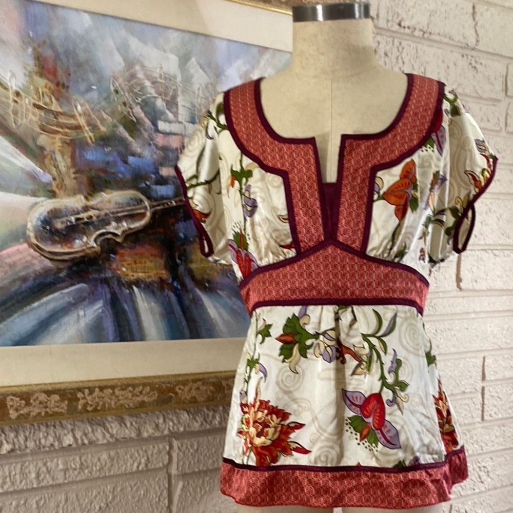 Lane Bryant Satin Floral Print Top